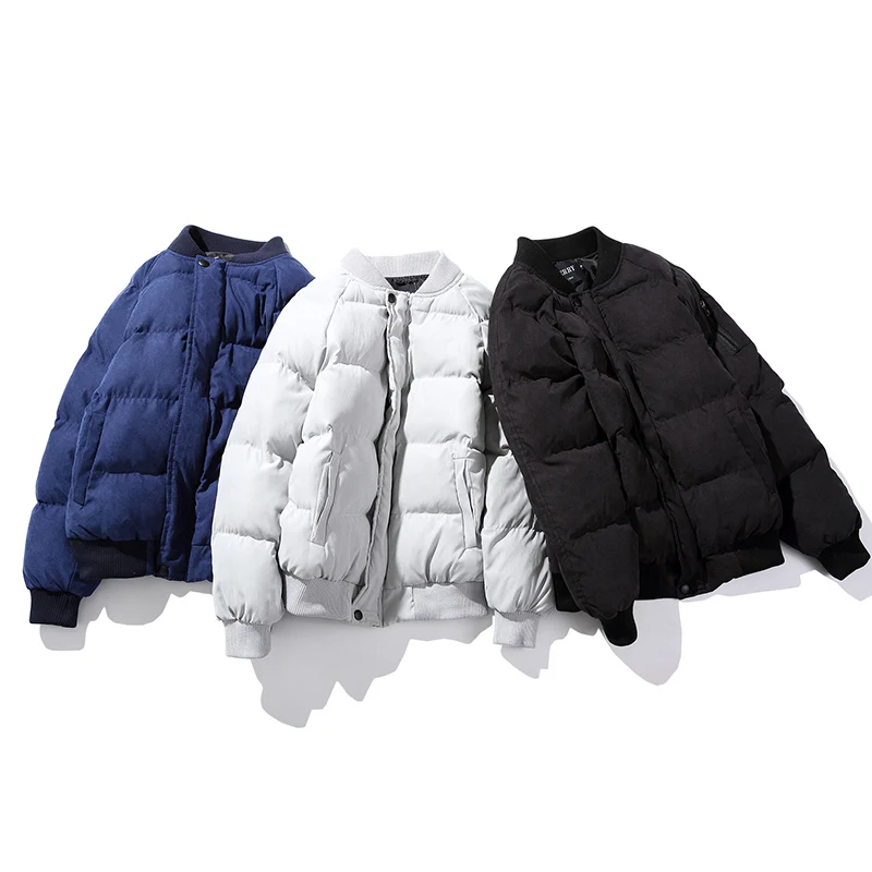 

2019 new baseball collar cotton men's jacket large size coat