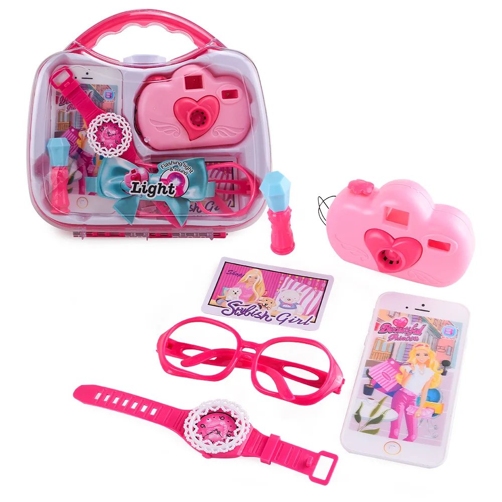 

Girl Play House Dressing Makeup Toy Set Child Simulation Beauty Salon Toy Tote Box