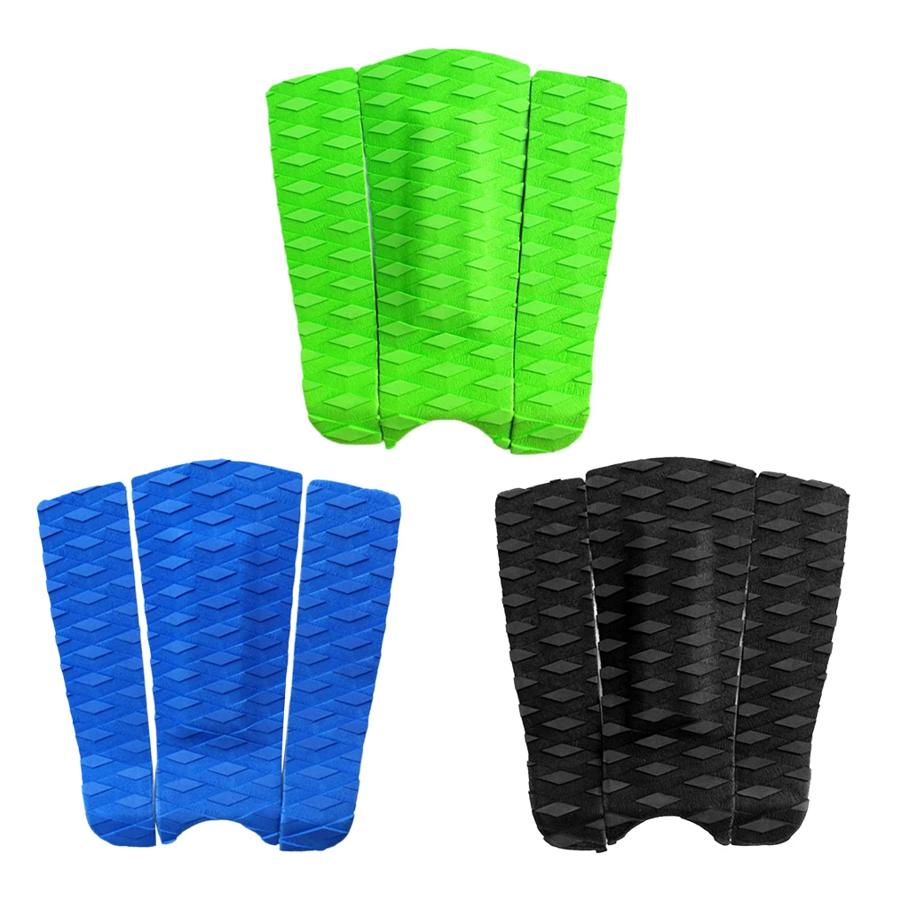 3 Pieces Diamond Patterned EVA Stand Up Paddleboard Traction Pad, Surfboard Tail Pad, DECK GRIP