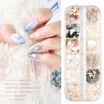 

12 Colors Nail Accessoires Box Nail Art Decorations Shell 3D Set Nail Design For Nails Supplies Manicure Tools Beauty Jewelry