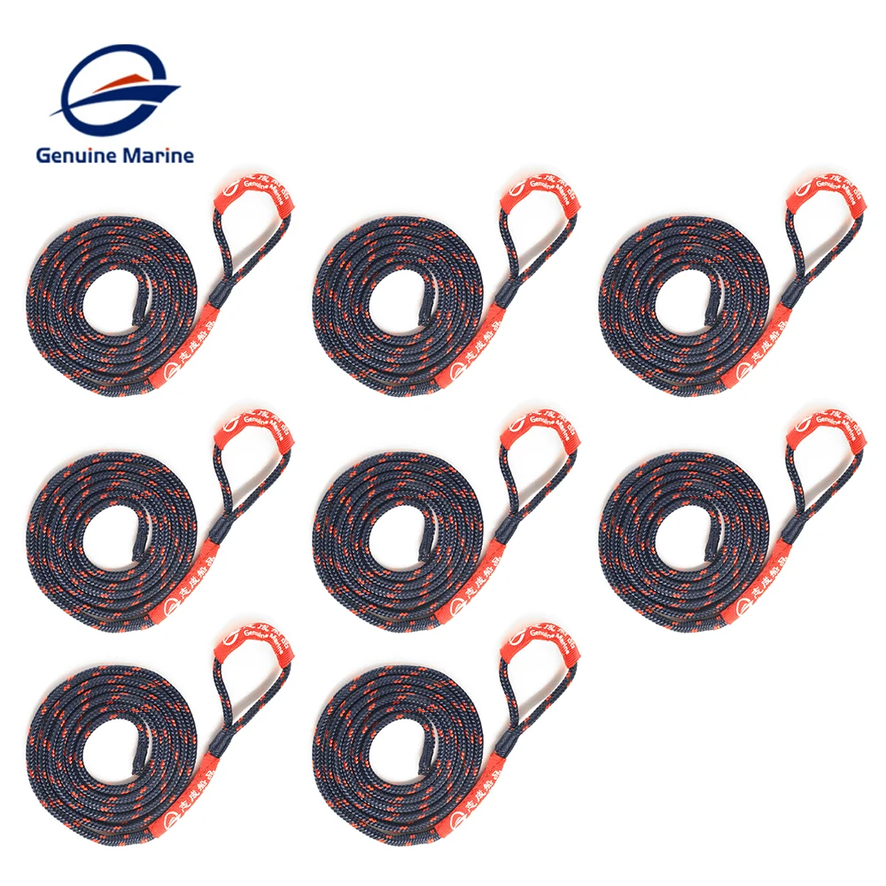 8pcs Boat Fender Line 1/4inch X 5ft Nylon Double Braided Marine Mooring