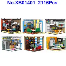 Xb01401 2116 шт 6в1 архитектура живой Дом строительный блок игрушка