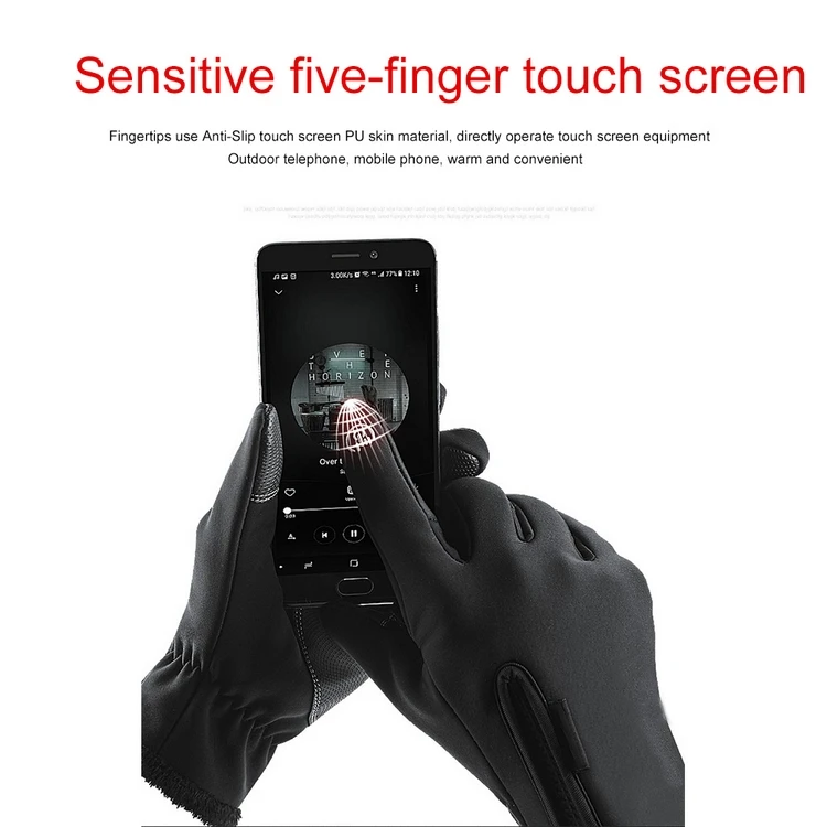 Unisex Winter Warm Riding Moto Gloves Waterproof Touch Screen Gloves Outdoor Warm All-finger Plus Velvet Guantes Moto luvas
