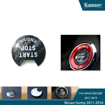 

Car styling Carbon Fiber 3D Sticker of Car Interior Engine START Button cover For Infiniti Q50 Q60 /Nissan Teana Sunny Bluebird