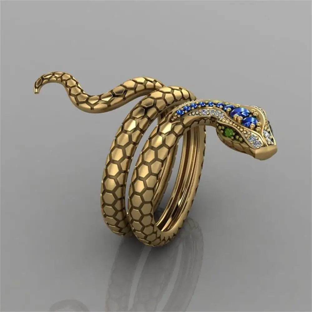 2025 Damenmode Damen Retro-Punk-Stil Schlangenförmiger bunter Fiat, Tanzparty-Ring, individuelle Geschenke für Mädchen, Schmuck_voghion.com