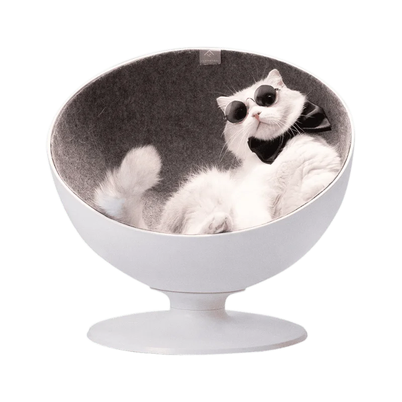 Xiaomi пушистый хвост кошачье Гнездо Кошка босс вращающаяся Интерактивная подкладка из волокна Простая кровать для домашних животных Маленькие кошки гнездо зимний теплый спальный коврик для домашних животных - Цвет: Белый