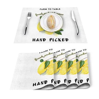 

Lemon Farm Fruit Placemat for Dining Table Non-slip and Heat-insulating Table Mat Table Decoration