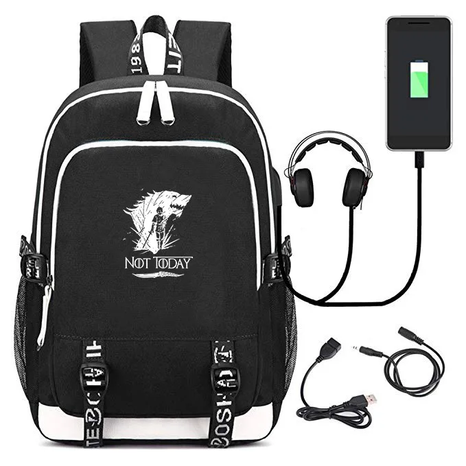 

New Harajuku Bag Kpop Not Today Dracarys Backpacks Teenager Game of The Thrones Casual Rucksack Hip Hop DJ Back Pack Sac A Dos