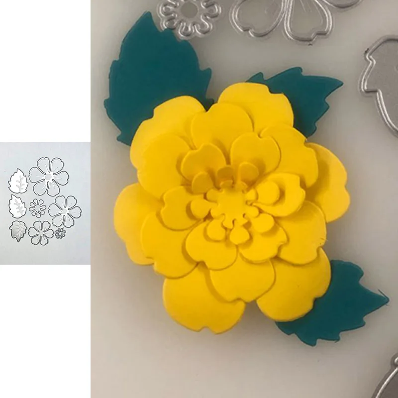 8 шт. трафареты для высечки цветов пружин листьев металлические рукоделия