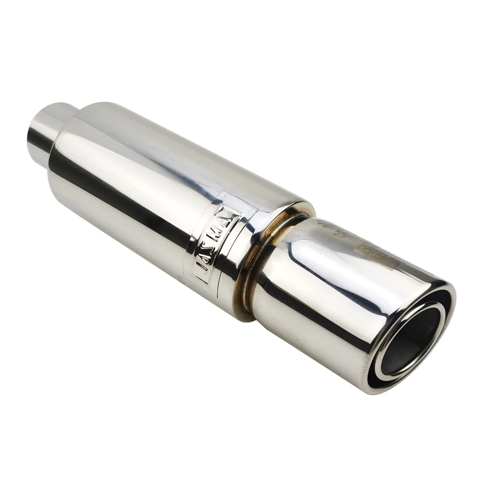 Auto Moto Exhaust Systems Muffler Tail Pipe Universal Stainless Steel Double Tailpipe Sound Sports Car 51 57 63MM motorcycle exhaust muffler car exhaust tail pipe