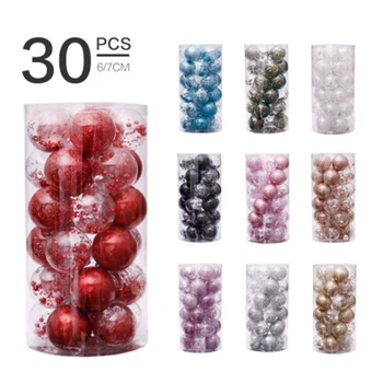 

6cm/30 Pcs Christmas Decorations Transparent Balls Set Tree Pendant