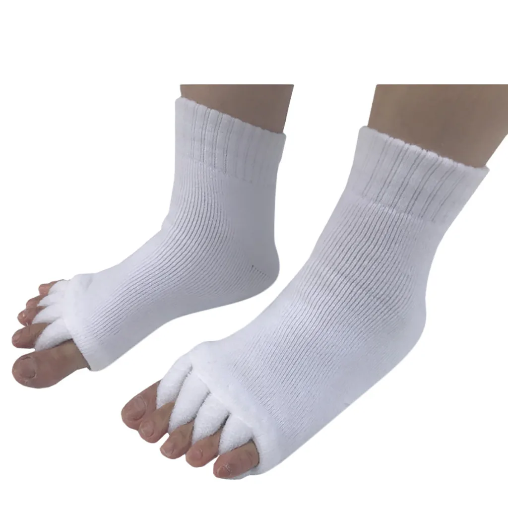 White KLV мужские 1 пара мужские wo мужские сетка Meias спортивные носки с отдельными пятью пальцами ног повседневные хлопковые одноцветные носки горячая Распродажа удобные - Цвет: White