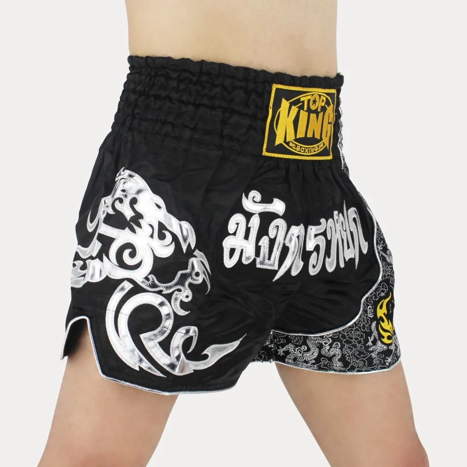 SUOTF Black MMA Fighting Fitness Training Muay Thai Boxing Sports Shorts Tiger Muay Thai mma shorts muay thai boxing clothing