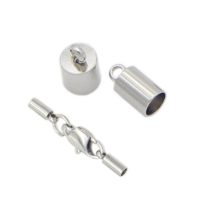 10pcs End Caps Matel 316L Stainless Steel Jewelry End Caps for DIY Bracelet Charms Pendants Jewelry Making Components Wholesale