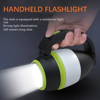 

Rechargeable LED Camping Lamp Flashlight Outdoor Searchlight with 2400mAh Power Bank 3-Level Brightness Table Desk Lamp
