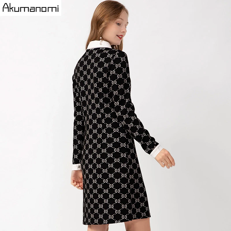 Женское клетчатое платье; сезон осень; большие размеры 5xl-l; Повседневное платье с воротником «Питер Пэн» и длинными рукавами; весенние офисные вечерние облегающие платья; Vestidos