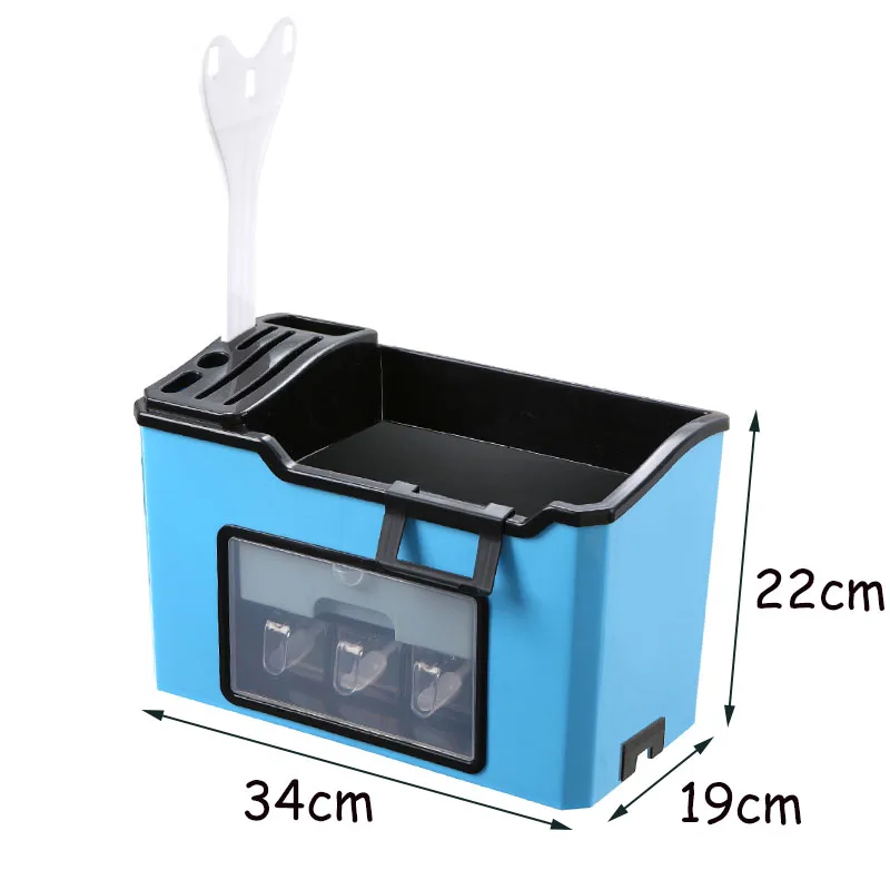 Масштабная полка для хранения специй кухонная стойка приправа коробка для приправы может набор бутылок Комбинированный держатель для ножей Кухня Аксессуары - Цвет: Темно-синий