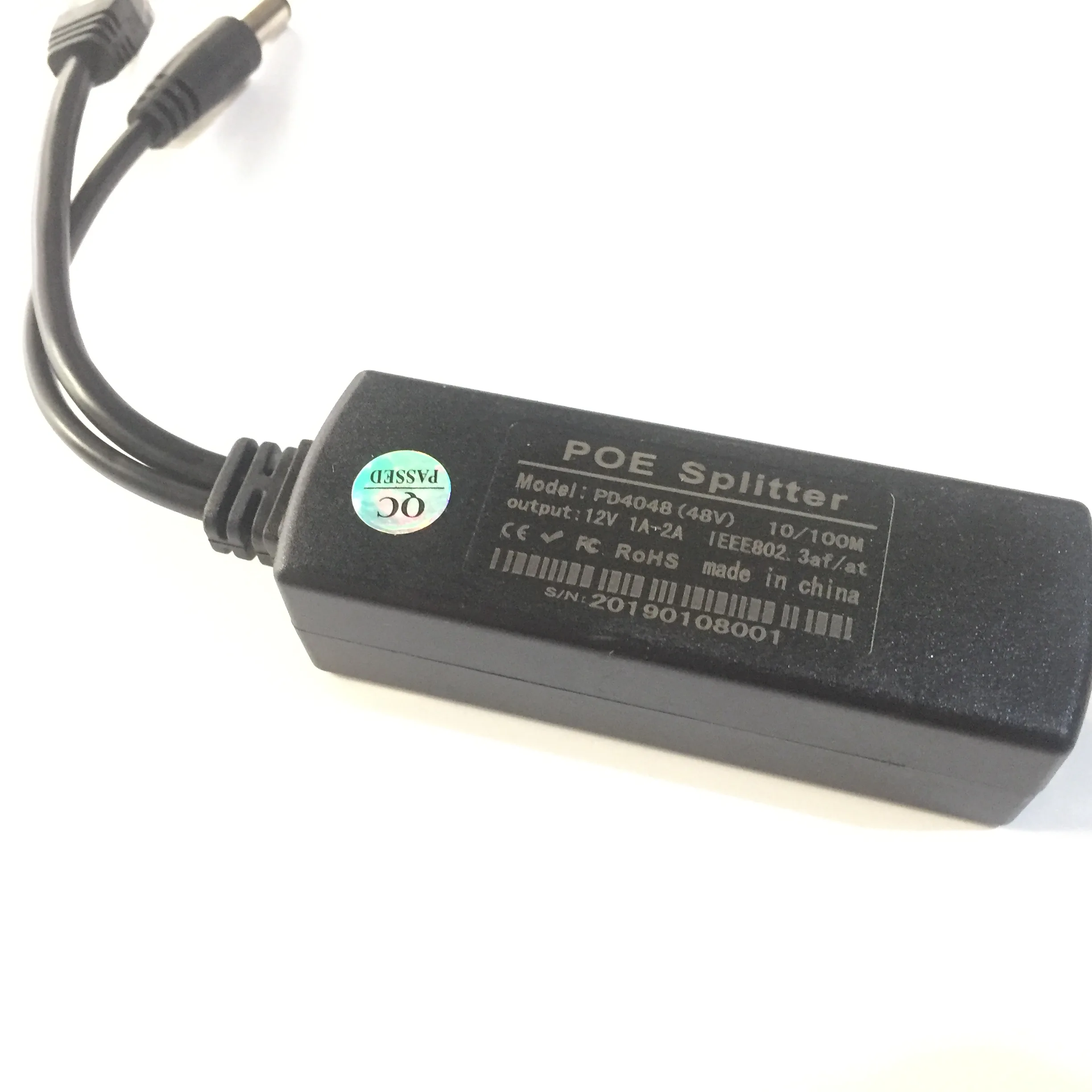 48V мощность через Ethernet кабель-Сплиттер PoE адаптер IEEE802.3af 12V DC для ip-камеры