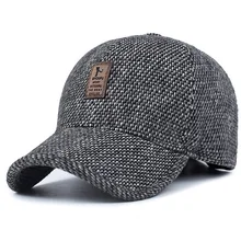 Gorra de béisbol gruesa y cálida para hombre, gorro deportivo ajustable con Cierre trasero, protección para la oreja, 2019
