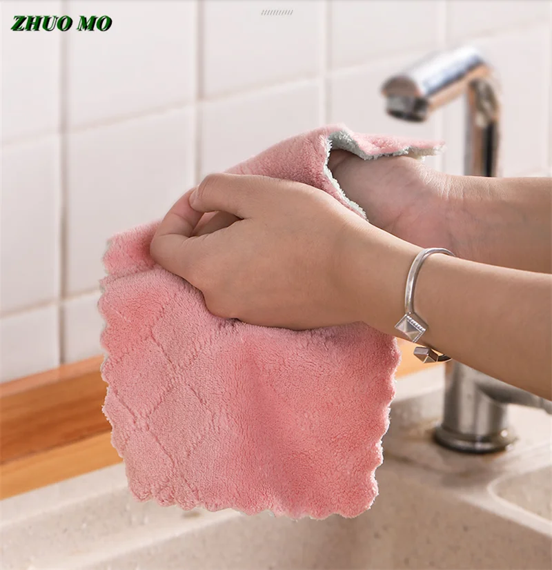 Soft Microfiber Kitchen Towel, Dish Cloth, Double-sided Rag, Non-stick Oil  Washing Cloth, Home Cleaning, Wiping Tools, 30Pcs - AliExpress