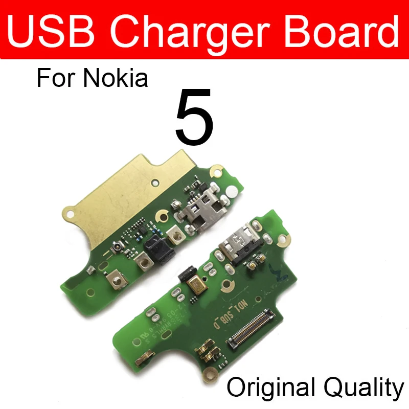 Плата для зарядки микрофона и USB для Nokia 1, 2, 2,1, 3, 3,1, 5, 5,1 Plus, X5, 2GEN, TA-1054, микрофонная зарядка, usb-разъем, запасная плата - Цвет: For NK 5 With IC