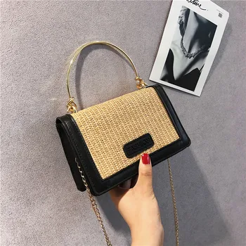 

Aelicy Fashion 2020 Casual Summer Women Bag Girl Lace Chain Fairy Wild Weave Small Square Bag Messenger Crossbody Bags