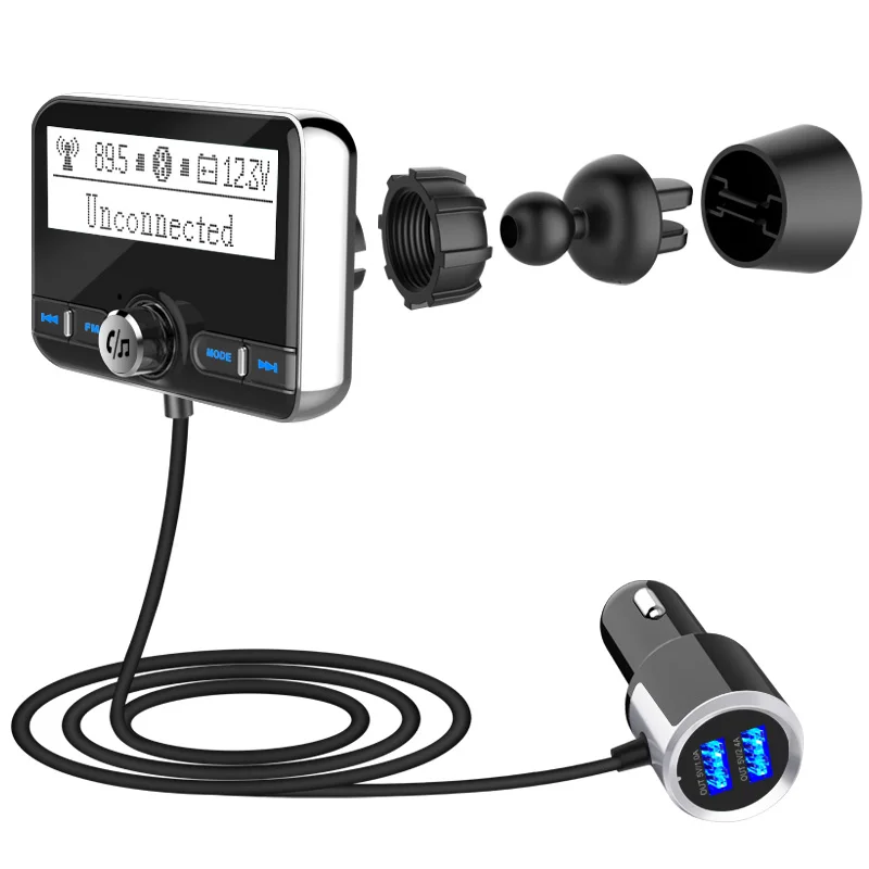 

Jilang Bluetooth FM Transmitter Wireless Car FM Modulator Car Mp3 Player Car Kit Handsfree Bluetooth Car Charger with LCD Displa