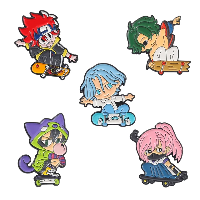 Demon Slayer HUNTERXHUNTER Enamel Pin Anime Characters 5pcs/Sets Suits Brooches Badge Backpack Gift Friends Jewelry Wholesale style-3