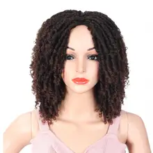 Perruque synthétique courte bouclée Dreadlock pour femmes noires, perruque torsadée tressée pour remplacement afro-américain
