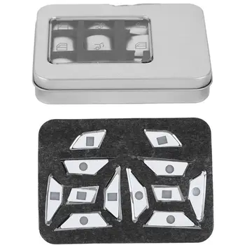 

14Pcs Car Window Glass Lift Button Sticker & 12Pcs Steering Wheel Button Switch Trim Cover Sticker for Mercedes Benz