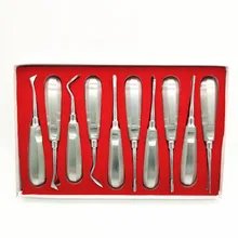 10 шт. из нержавеющей стали, стоматологический ортодонтический корень, головка лифта, изогнутая ручка, инструмент, стоматология, стоматологический инструмент, устройство для отбеливания зубов