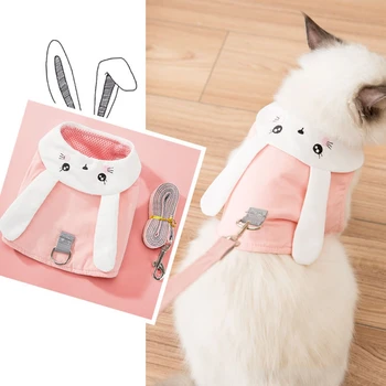 

Cute rabbit pattern traction rope sling traction rope vest type traction rope cat traction rope breathable and comfortable