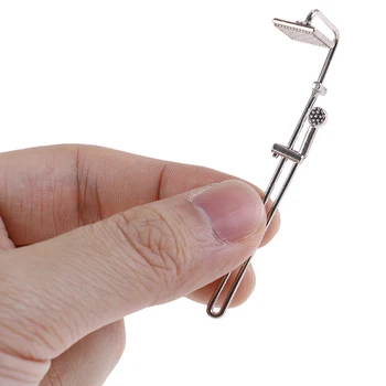 

Doll House Miniature Alloy Bathroom Bath Shower Mini Bathroom Bath Shower Model Pretend Toy for Doll Accessories