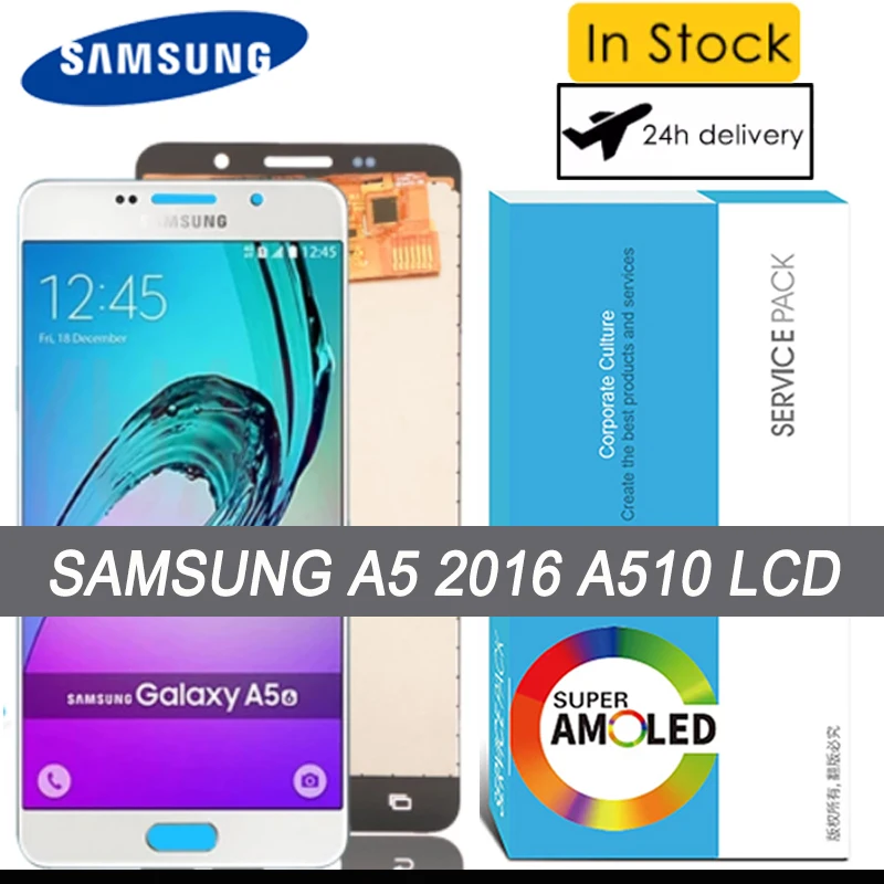 100% Оригинальный 5 2 ''Super AMOLED Замена для SAMSUNG Galaxy A5 2016 A510 A510F A510M ЖК-дисплей