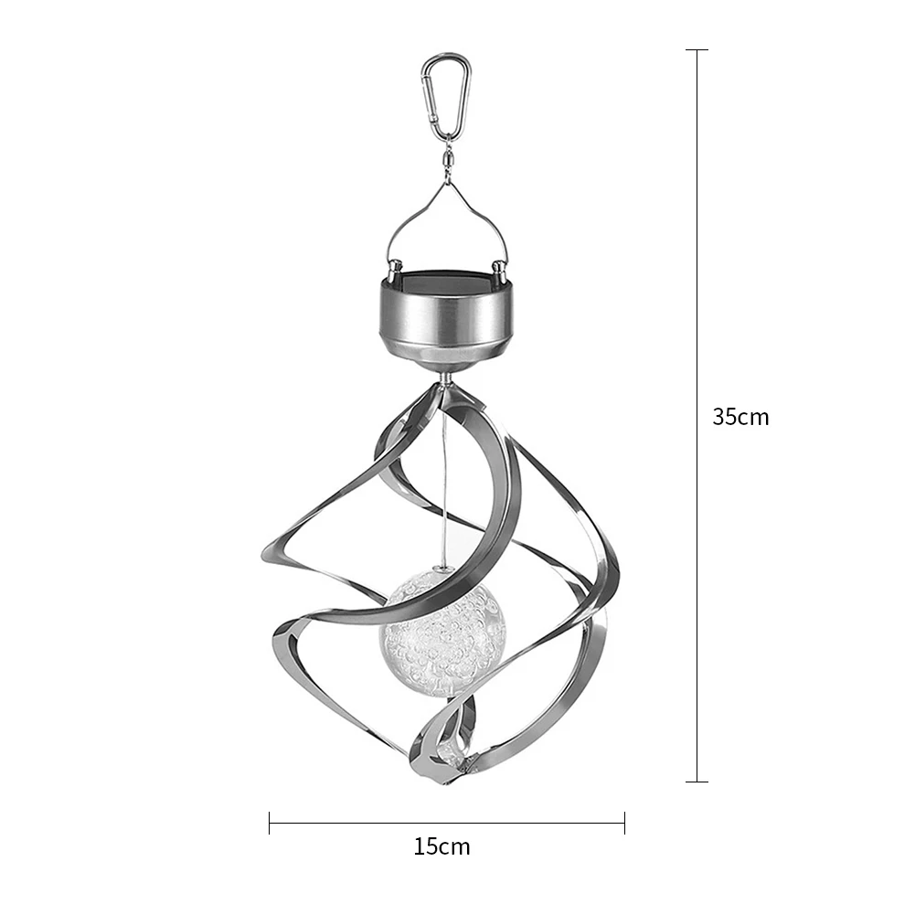Солнечный ветряной колокольчик светильник светодиодный садовый подвесной Спиннер лампа меняющая цвет газон двор Патио Украшение Дома