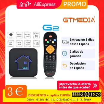 

Android TV Box GTMedia G2 Built in WiFi 4K HD 2GB 16GB WIFI Google Cast Netflix Set top Box PK G1 GTC X96mini with M3U GTplayer