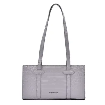 

Ladies Fashion Shoulder Bag Solid Color Crocodile Pattern Handbag Female Summer Wild Small Square Bag Women