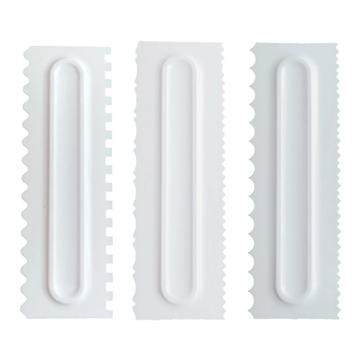 3PCS Cake Scraper Smoother Cream Icing Comb Fondant Spatula Baking Pastry Tool 3PCS Cake Scraper Smoother Cream Icing Comb Fondant Spatula Baking Pastry Tool