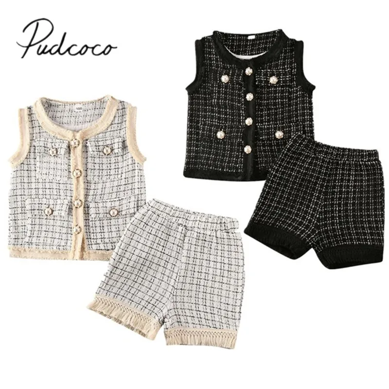 Г. Весенне-осенняя одежда для малышей комплект зимней одежды для маленьких девочек, пальто в клетку топ+ укороченные штаны Повседневная модная одежда, От 0 до 6 лет