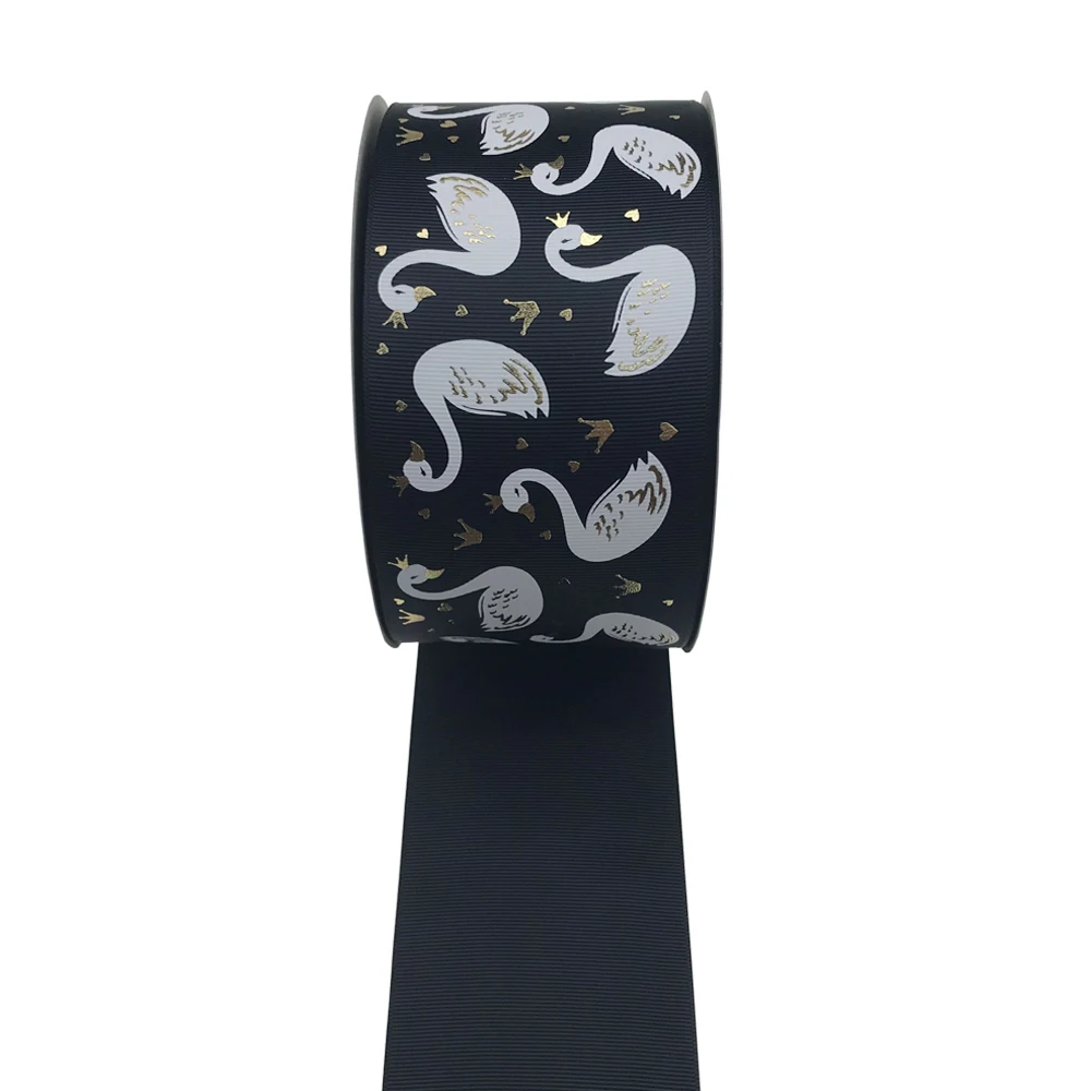 3 дюйма 75 мм мир последние Лебедь Фламинго напечатаны голограмма grosgrain ленты для модных аксессуаров для волос