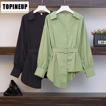 

Large Size Slim Loose Shirt Dress Full Sleeve Lapel Comfortable Commute Korean Style Fashion Sell Well Tops For Ladies