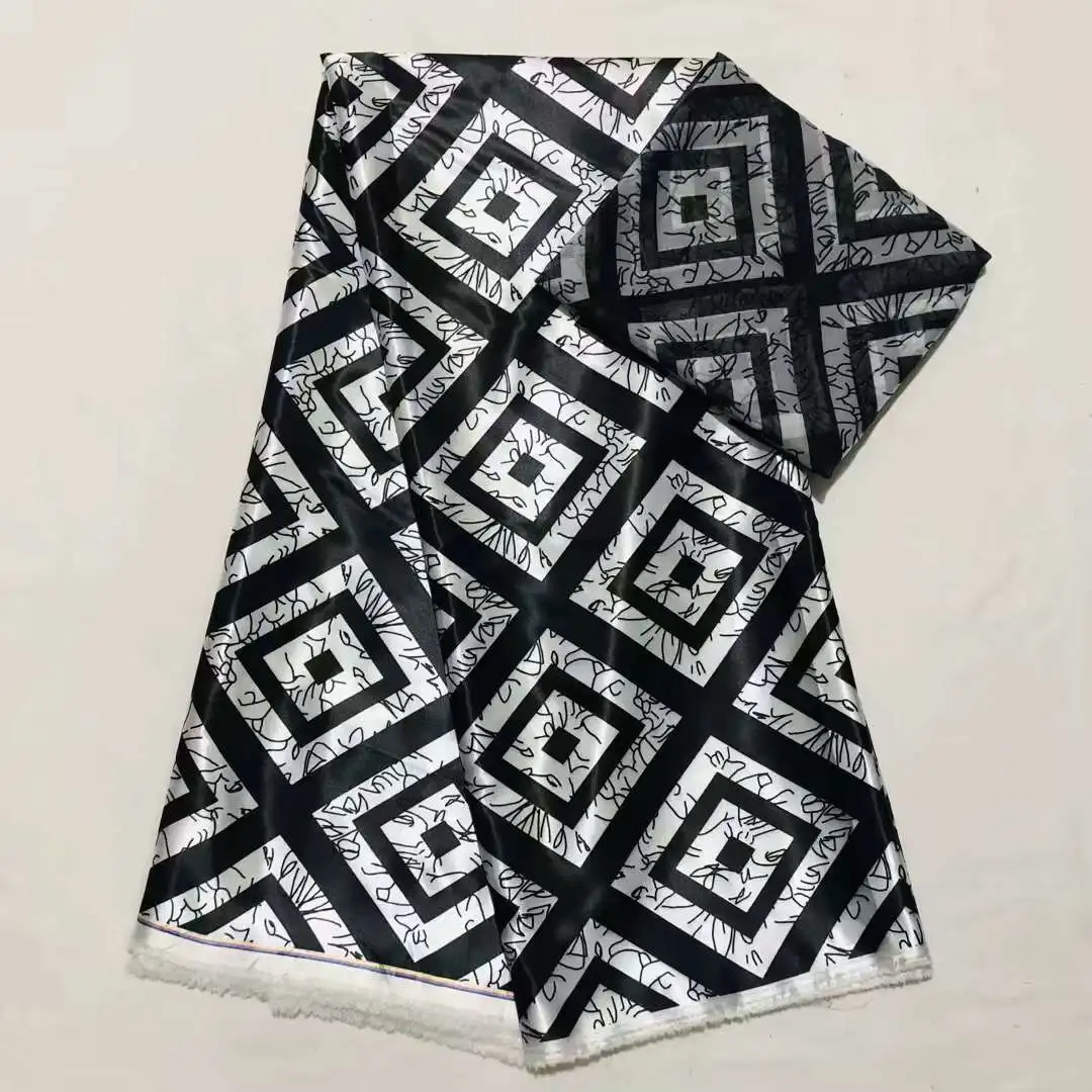 Заменитель шелка с Африканским принтом ткань Kente в нигерийском стиле Анкара ткань, Африканский Воск принты для вечерние 4+ 2 метров для ткани на основе карбида кремния SM30