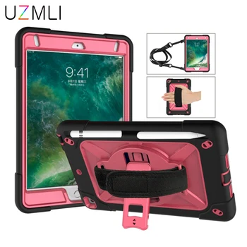 

For iPad mini 4 mini5 2019 7.9 Tablet Case with Pencil Holder Kids Safe Shockproof Armor Cover+Hand Strap Shoulder Strap+Film
