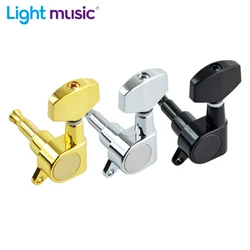 1 Set of 6pcs Big Square Sealed Guitar Tuning Pegs Keys Tuners Machine Heads for Electric Guitar Black/Gold/Chrome