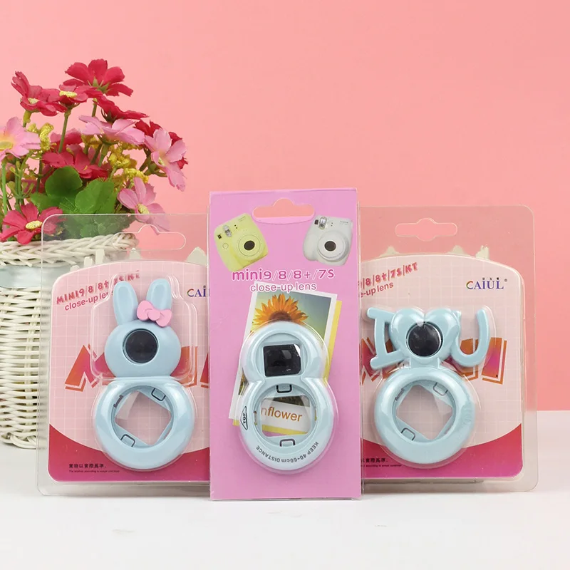 Цвет: желтый 3 шт./партия, милый рисунок «Hello kitty» с кроликом для камеры Fujifilm Instax Mini 7s 8, зеркало для съемки селфи разных цветов - Цвет: Цвет: желтый