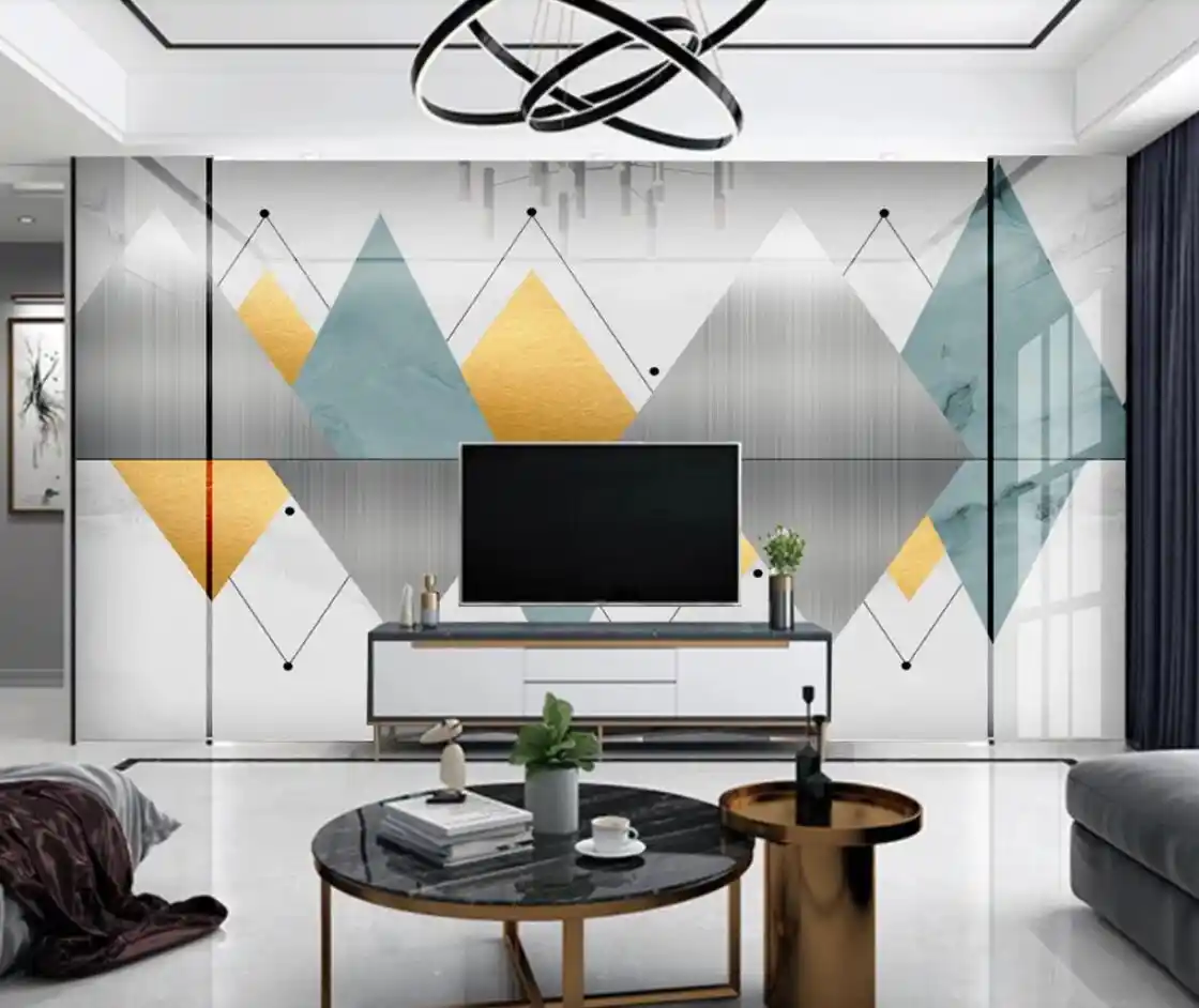 Abstract Geometric Triangle Wallpaper Popular Wall Mural Painting