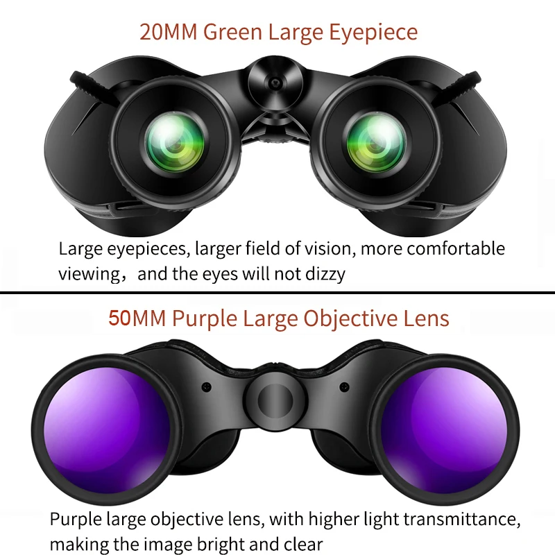 Borwolf 10-30X50 High Magnification HD Professional Zoom powerful Binoculars Light night vision for hunting telescope monocular 4