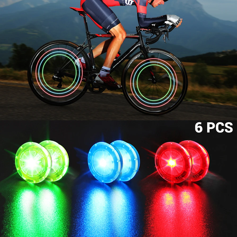 6pcs Bike Wheel Lights Bike Spoke Lights IP67 Waterproof Bicycle Wheel