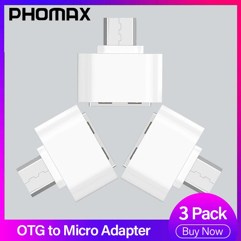 PHOMAX Micro USBadapter 3 Пакет Мини OTG адаптер для мобильного телефона планшет кардридер для флэш-мыши Клавиатура расширители конвертер