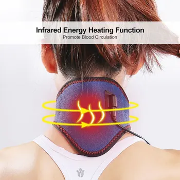 

Electric Heating Neck Brace Support Smart Temperature Control Infrared Moxibustion Therapy Pain Relief USB Charging